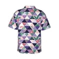 thumbnail image 3 of Fotbe Plaid Flamingo Hawaiian Shirt for Men Unisex Summer Beach Casual Short Sleeve Cotton Linen Button Down Shirts-X-Large, 3 of 9