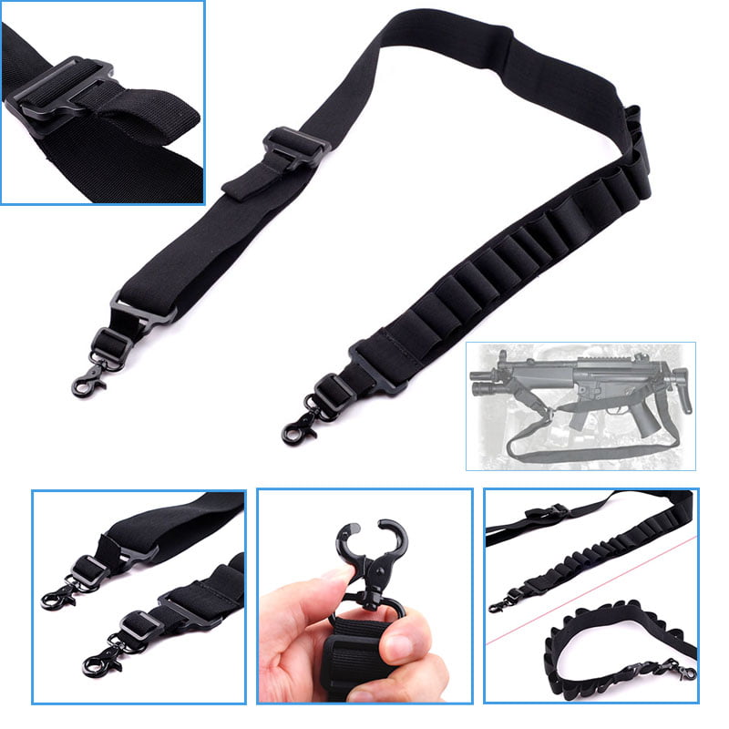 Heavy Duty Canvas Two 2 Point Rifle Sling Tactical Adjustable Gun Sling Black