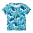 thumbnail image 7 of Spazoro Toddler Girls T-shirts, Printed Crewneck Casual Summer Short Sleeve Tops Tee Dark Blue Size 5-6T, 7 of 7