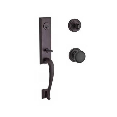 Baldwin Reserve Scdelxroutrr112 Single Cylinder Del Mar Handleset Round Knob And Traditional Round Rose With 6Al Latch And Dual Strike Venetian Bronze Finish