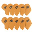 thumbnail image 3 of 10x Leather Golf Iron Headcover, 4,5,6,7,8,9,A,P, Accessories Protection Yellow, 3 of 8