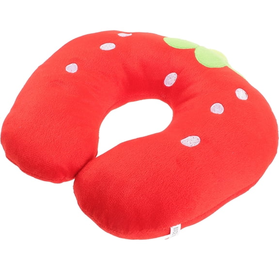 MOKKHNB U Shape Neck Pillow for Home in Red with Plush and PP Cotton Material Great for Supporting Neck 12.5 x 8.5 x 4.5 inches