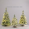 thumbnail image 2 of 23.6 Inch Small Flocked Christmas Tree with Light, Pre-lit Mini Tabletop Xmas Tree, White, 2 of 7