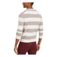 thumbnail image 2 of Tasso Elba Mens Striped Ribbed Trim Pullover Sweater Beige XL, 2 of 4
