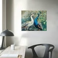 thumbnail image 4 of ONETECH Peacock Canvas Wall Art Vintage Blue and White Peacock Feather Picture Artwork for Living Room Kitchen Bedroom Decor Ready to Hang, 4 of 6