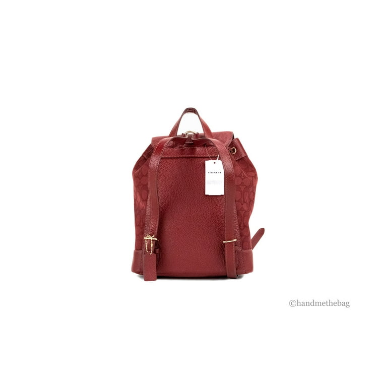 Red leather online coach backpack