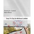 thumbnail image 6 of 4th of July RV Awning Sun Shade Screen 9'X7' American Flag Fireworks Mesh Sunscreen Patriotic Stars Poppy Awning Shade Screen with Zipper UV Blocker Completed Kits for RV Motorhome Camper, 6 of 7