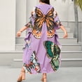thumbnail image 5 of HAJWOH Women’s Plus Size Kaftan Dress V Neck Batwing Sleeve Lightweight Beach Cover Up Loungewear, 5 of 5