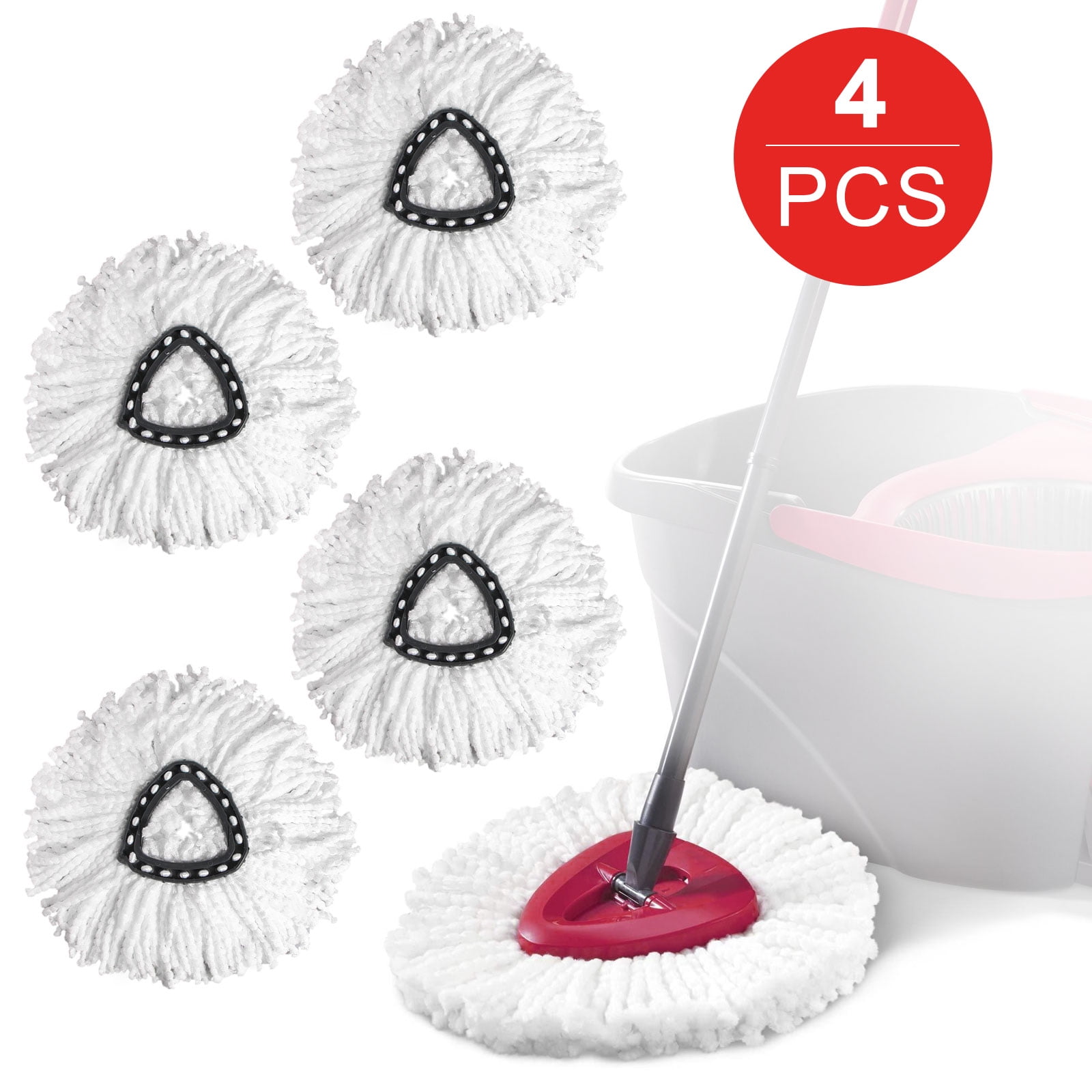 2 Pack Mop Heads Replacements Compatible with Spin Mop Spin Mop Replacement Head Microfiber Mop Refill Replace Head 