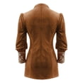 thumbnail image 5 of DailyTrove Women's Long Sleeve V-Neck Bodycon Mini Dress - Suede Look Casual Dress with Pockets for Fall & Winter, 5 of 6