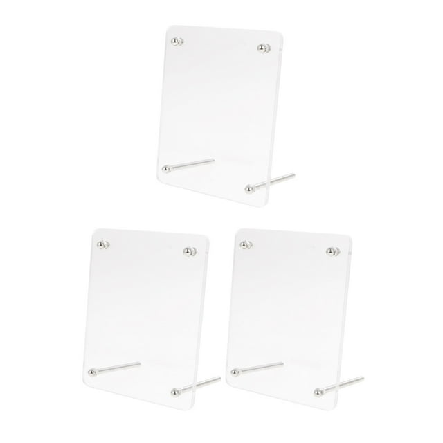 3Pcs 5 Inches Acrylic Photo Frame Glass Crystal Certificate Display