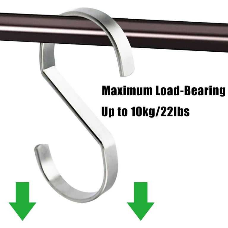10-pack 4 Inch Gold Chrome Finish Steel Hanging Flat Hooks - S Shaped  Heavy-duty S Hooks, For , Pot