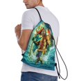 Funny Cartoon Aquaman Drawstring Backpack Sport Gym Bag For Yoga