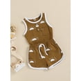thumbnail image 3 of TSEXIEFOOFU Baby 2PCS Pants Suit, Sleeveless Sun Patterns O-Neck T-Shirt, Elastic Waistband Short Pants, Toddler Summer Wear Clothes, 3 of 8