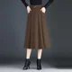 thumbnail image 5 of Falda drapeada versátil para mujer, estilo nuevo, primavera y otoño, elegante, coreana, de longitud media, cintura alta, adelgazante, línea A, 5 of 5