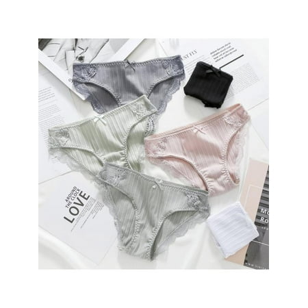 

Fashion New Lace Briefs Stitching Ladies Low Waist Briefs Cotton Breathable Briefs