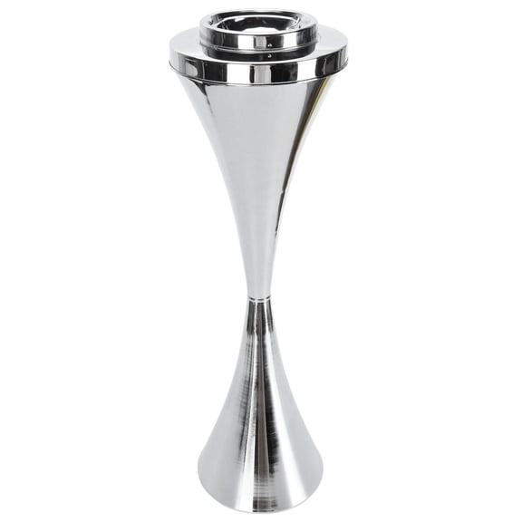 Yajisi Premium Iron Floor‑Standing Ashtray with Self‑Cleaning Lid – Stylish Outdoor & Indoor Design, Silver