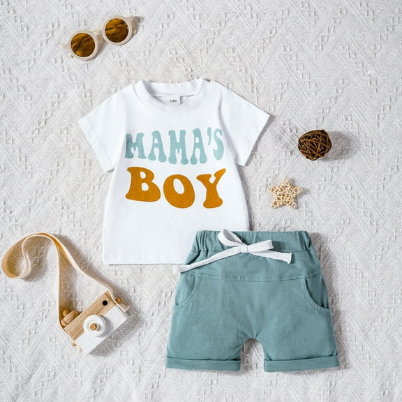 SNKSDGM Baby Clothes Boy 6-9 Months Fashion 4Th of July Toddler Boys Short Sleeve Prints T Shirt Tops Shorts Child Kids 2Pc Set Outfits Clothes 2-3 Years