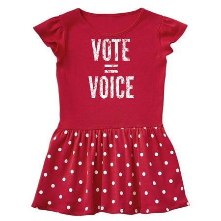 

Inktastic Vote Equals Voice Distressed White Text Gift Baby Girl Dress