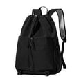 thumbnail image 4 of Almencla Drawstring Backpack Badminton Backpack Daypack Professional Tennis Racket Bag Racquet Carrying Bag for Pickleball Gym Fitness Black, 4 of 8