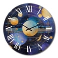 thumbnail image 2 of Designart "Purple Yellow Galactic Universe Stellar Harmony" Comets Oversized Wall Clock, 2 of 5