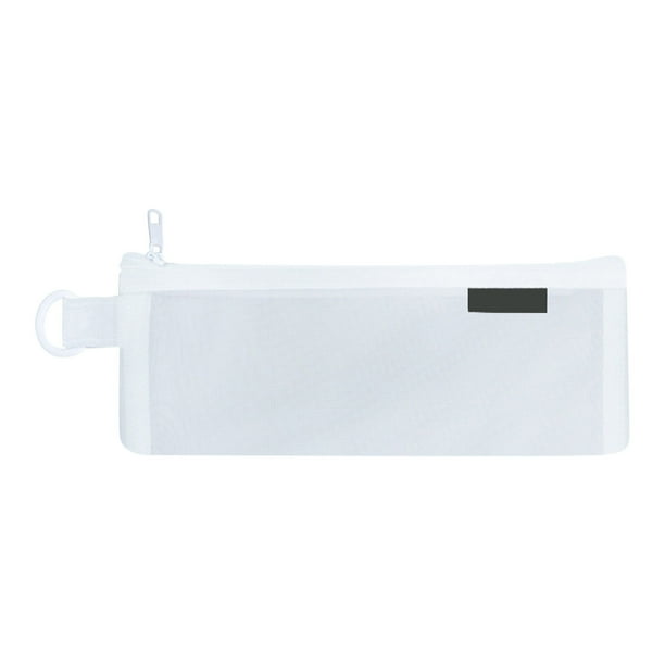 Estuche de malla transparente | Bolsa de almacenamiento de papelería de gran capacidad | Organizador de plástico ligero y duradero | Cierre de cremallera portátil | Fácil de limpiar Tamaño de viaje