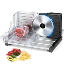 PANTI Electric Meat Slicer, 120W Food Slicer with 0-18mm Adjustable Thickness, Removable Stainless Steel Blade