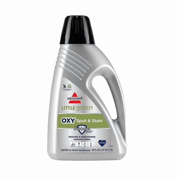 BISSELL Little Green OXY Spot and Stain Formula for Portable Carpet Cleaners, Used to Remove Tough Stains, Eliminate Odors, Protect Against Future Stains, 60 oz, 20386