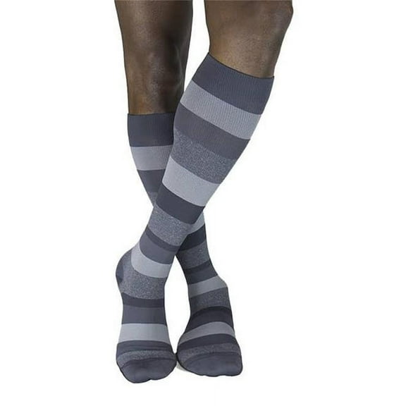 Sigvaris 832CMSM27 Microfiber Shades 20-30 mmHg Mens Knee High Compression Socks, Heather Graphite - Medium Short