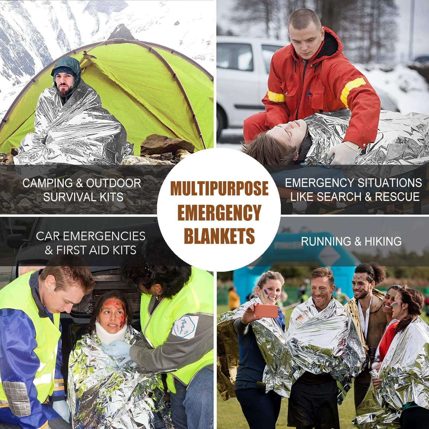 Funavi Outdoor Field Lifesaving Blanket Emergency Blanket Thermal Insulation Blanket Sunscreen Blanket To Keep The Human Body Hypothermia First Aid Bl