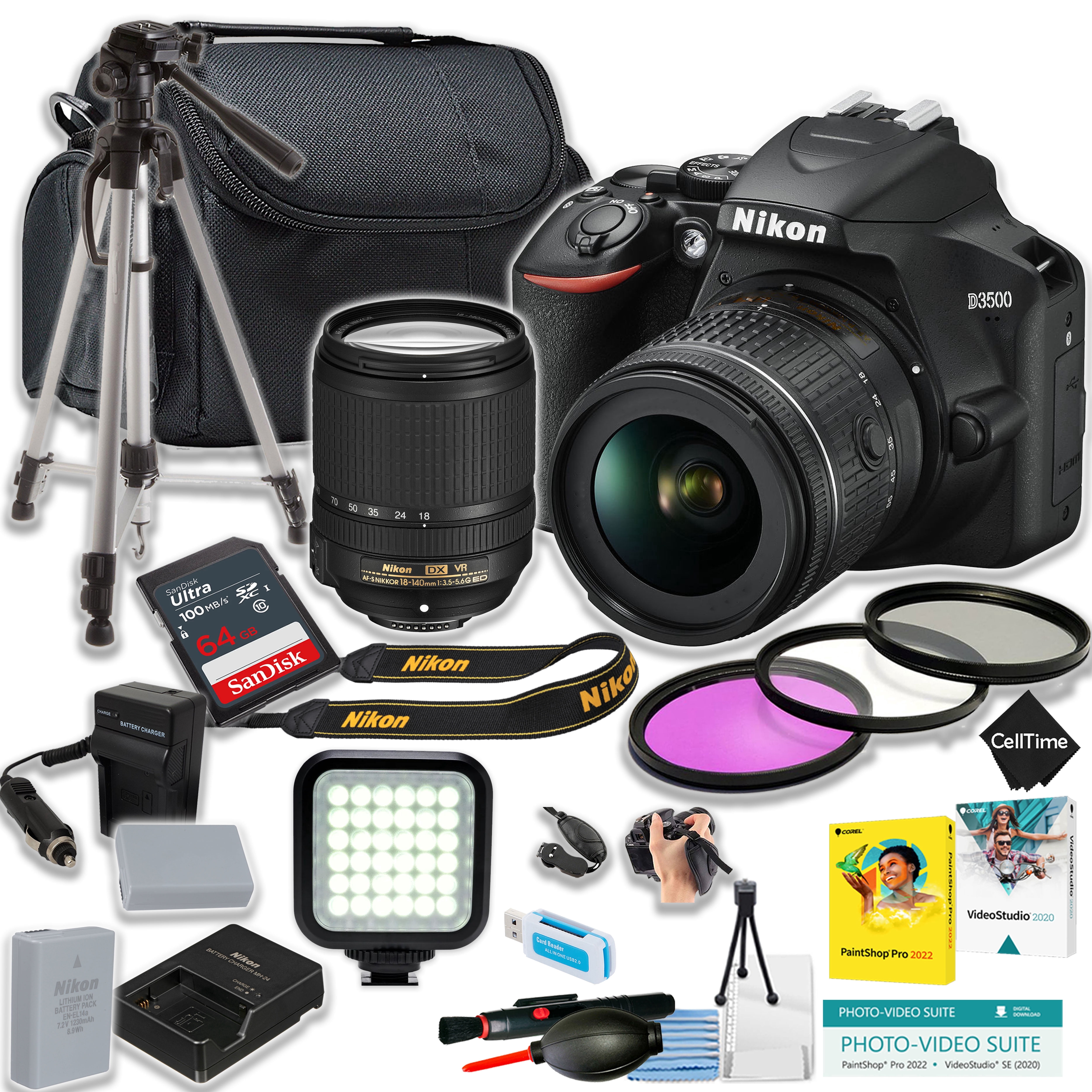 Nikon D7500 Professional DSLR Camera with Wide Angle, AFS 18-140mm