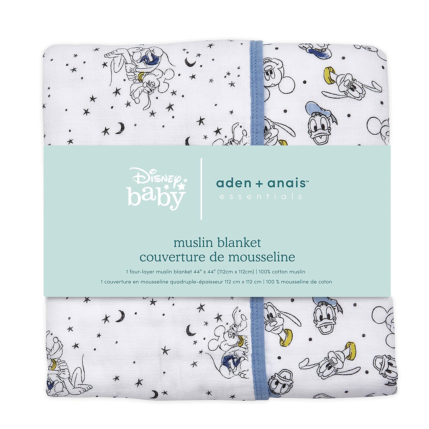 aden + anais essentials disney baby muslin blanket mickey stargazer - stargazer