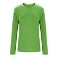 thumbnail image 3 of Fnooota Women's Long Sleeve Tops, Cotton Casual Pullover Crew Neck Undershirts for Women Green Size L, 3 of 6