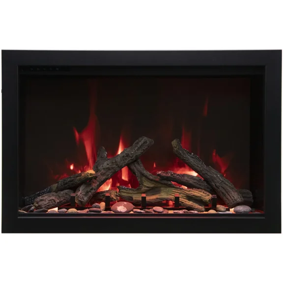 Smart 26” Fireplace – includes a steel trim, glass inlay, 10 piece log set with remote and cord