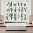 thumbnail image 2 of Ambesonne Cactus Kitchen Curtains, Tropical Motifs Flowers Art, 55"x30", Reseda Green Dark Pink, 2 of 3