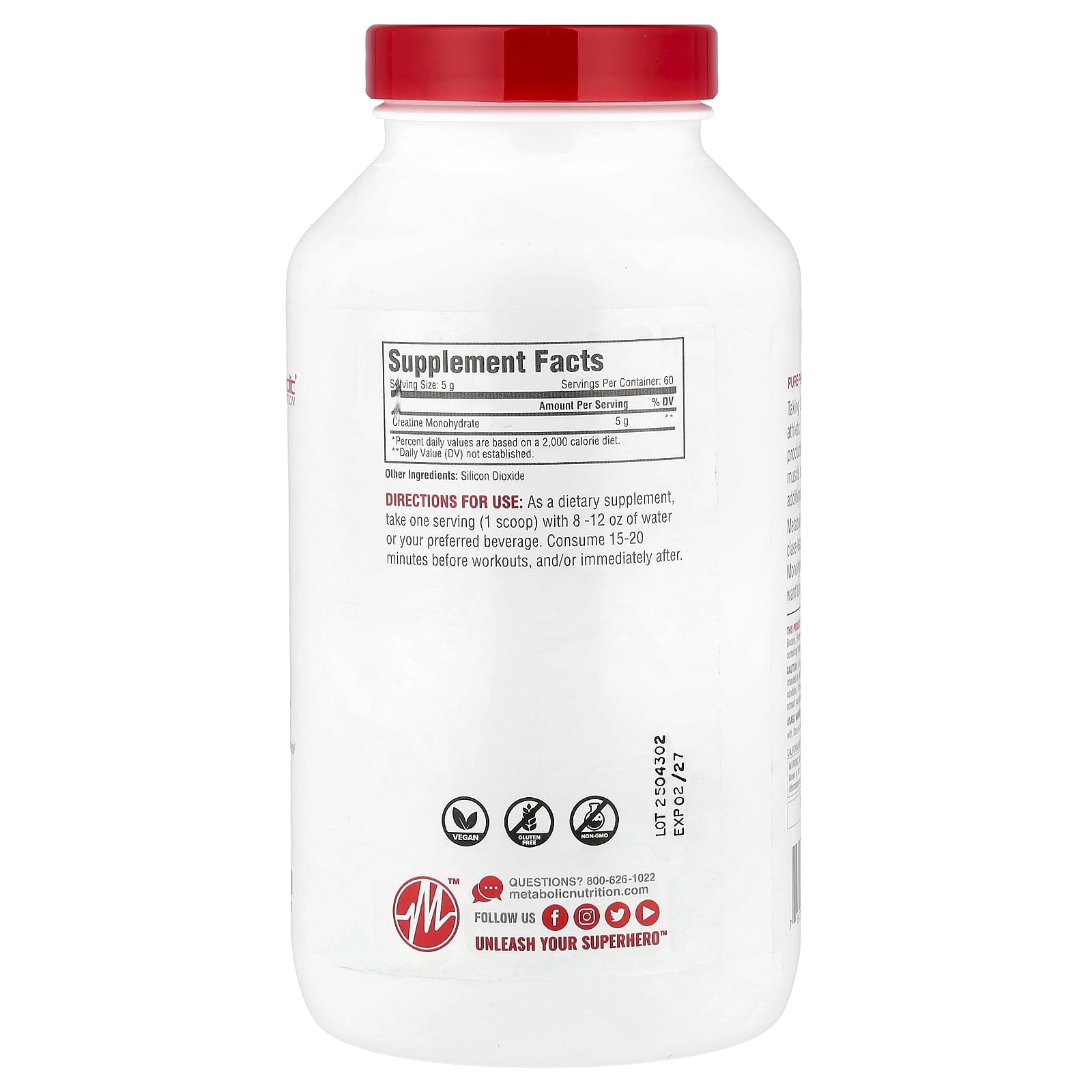 Metabolic Nutrition Creatine, 300 Grams, Powder