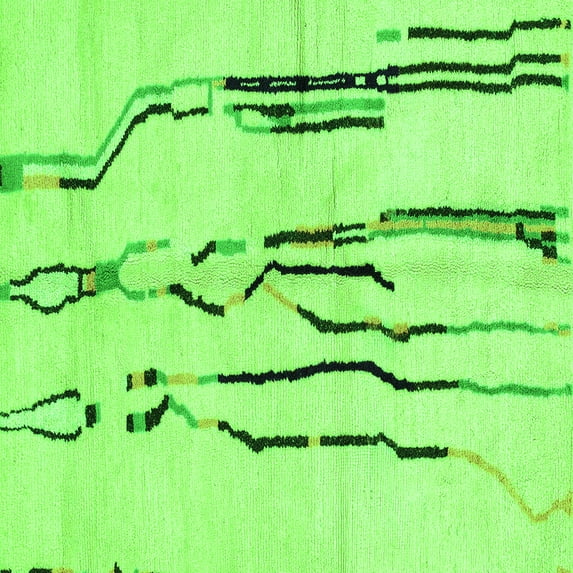 Ahgly Company Indoor Square Solid Green Modern Area Rugs, 3' Square