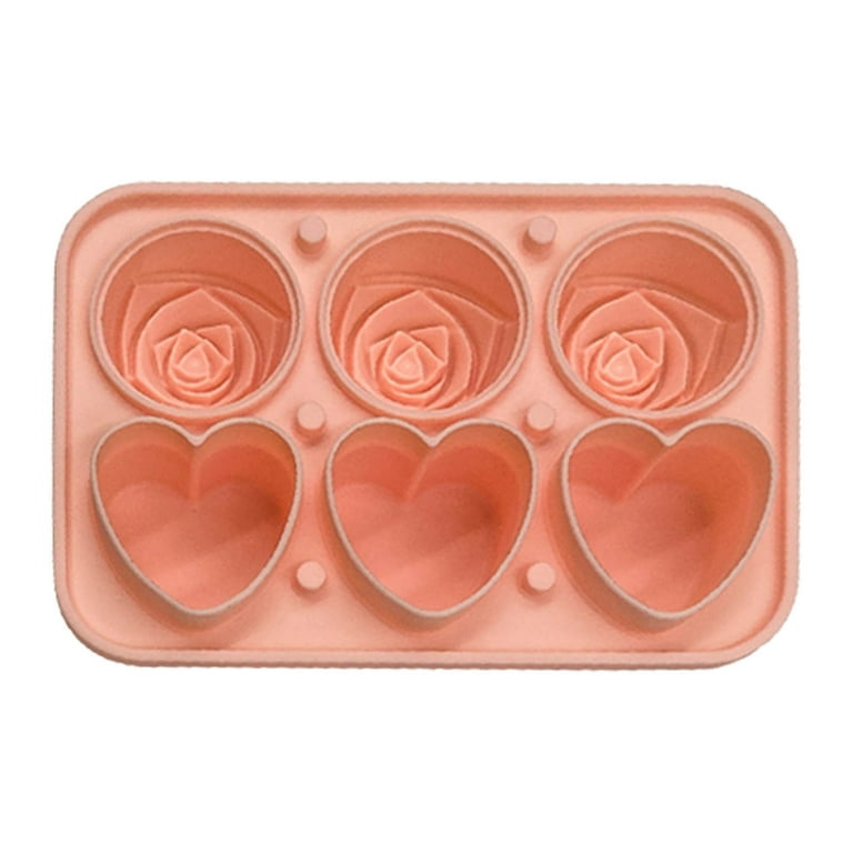 3D Rose Ice Molds And Heart Ice Molds Large Ice Cube Trays Make 6Giant Cute  Flower And Heart Shape Ice Silicone Rubber Fun Big Ice Ball Maker For  Cocktails Juice Whiskey Cuekondy