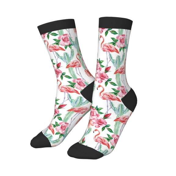 Kids Girls Boys Socks - flamingo flower Comfort Breathable Crew Socks for Boys Girls Kids, Soft Athletic Running Socks for Boys Socks 6-10 Years Old