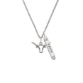 thumbnail image 2 of Delight Jewelry Silvertone Longhorn Head Outline Silvertone Believe Faith Prayer Hope Bar Charm Necklace, 23", 2 of 4