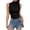 KB112 Black, variant on Womens Tops Slim Fit Sleeveless Knit Summer High Neck Solid Color Fashion Elegant Shirt Black Size M