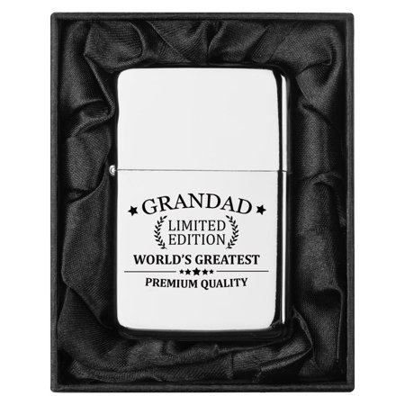Lighter in Black Silk Lined Gift Grandad World s Greatest Gift Grandfather Father s Day (Chrome) Lighter in Black Silk Lined Gift Grandad World s Greatest Gift Grandfather Father s Day (Chrome)