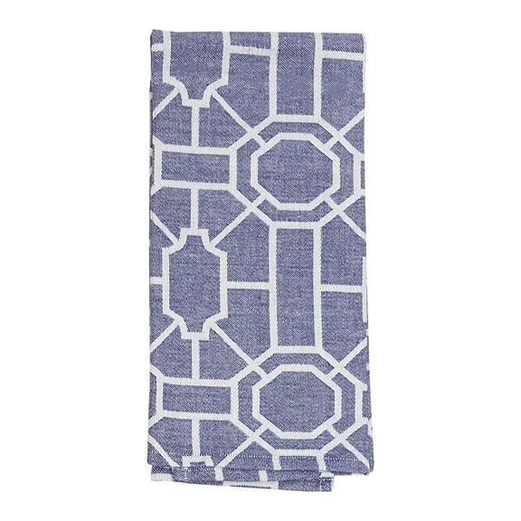 Colonial Williamsburg Trellis Navy Cotton Woven Kitchen Towel