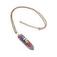 thumbnail image 2 of AMERTEER Collier Pendentif en Forme d'Épée en Pierre Naturelle en Cristal de Gravier Coloré, 2 of 6