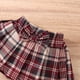 thumbnail image 3 of Gibobby faldas para mujer corta acanalado con volantes de manga larga para niñas pequeñas, monos con estampado a cuadros, falda, diademas, trajes(Vino， 12-18 Meses), 3 of 5