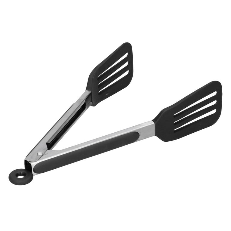 Kaluns Non-Stick Silicone Tip Black Stainless-Steel Tongs and Spatula (Set of 4)