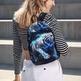 thumbnail image 5 of Easygdp Futuristic Blue Light White Tiger Mochila de Lona Resistente para Laptop, Compatible con Laptops de 15 a 17 pulgadas, Ideal para Escuela, Trabajo y Viajes-Small, 5 of 5