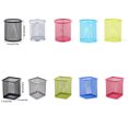 thumbnail image 3 of Mesh Metal Pen Holder Pot Smooth Edge Fashion Table Container Eraser Ruler Caddy Desk Stationery Holders Organizer Office Square/Silver, 3 of 8