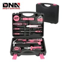 DNA Motoring TOOLS-00014 Pink 46 PCs Home Tool Set Electonic Repair Precision Screwdriver Voltage Tester Hammer Plier DIY Kit