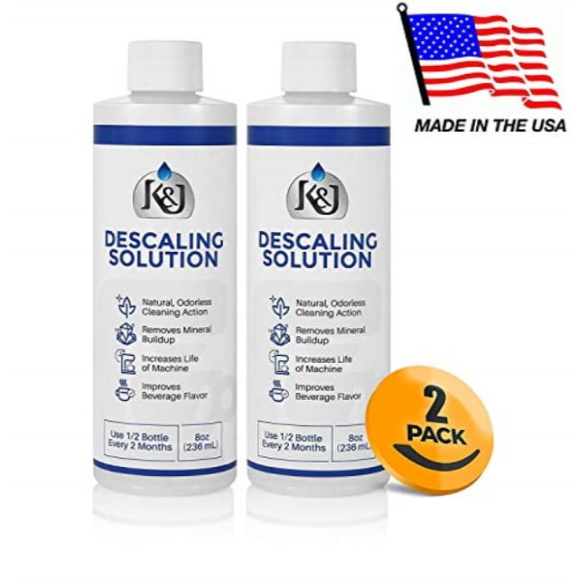 2-pack universal solution - descaler for keurig, cuisinart, breville, kitchenaid, nespresso, delonghi, krups, and all other coffee brewers by k&j - Walmart.com